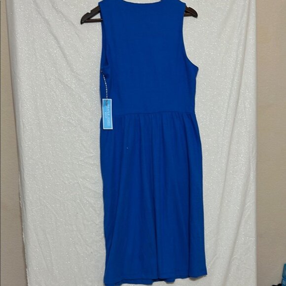 Draper James Blue A-line Midi Dress Sleeveless Cocktail - Picture 3 of 3
